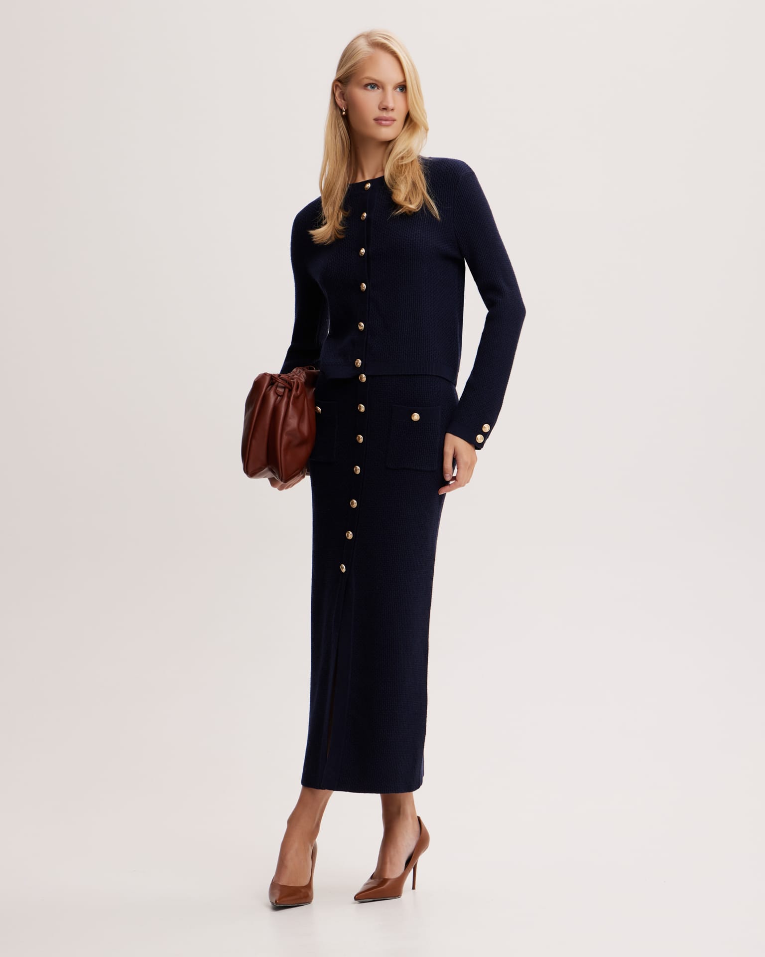 Юбка миди в черничном цвете