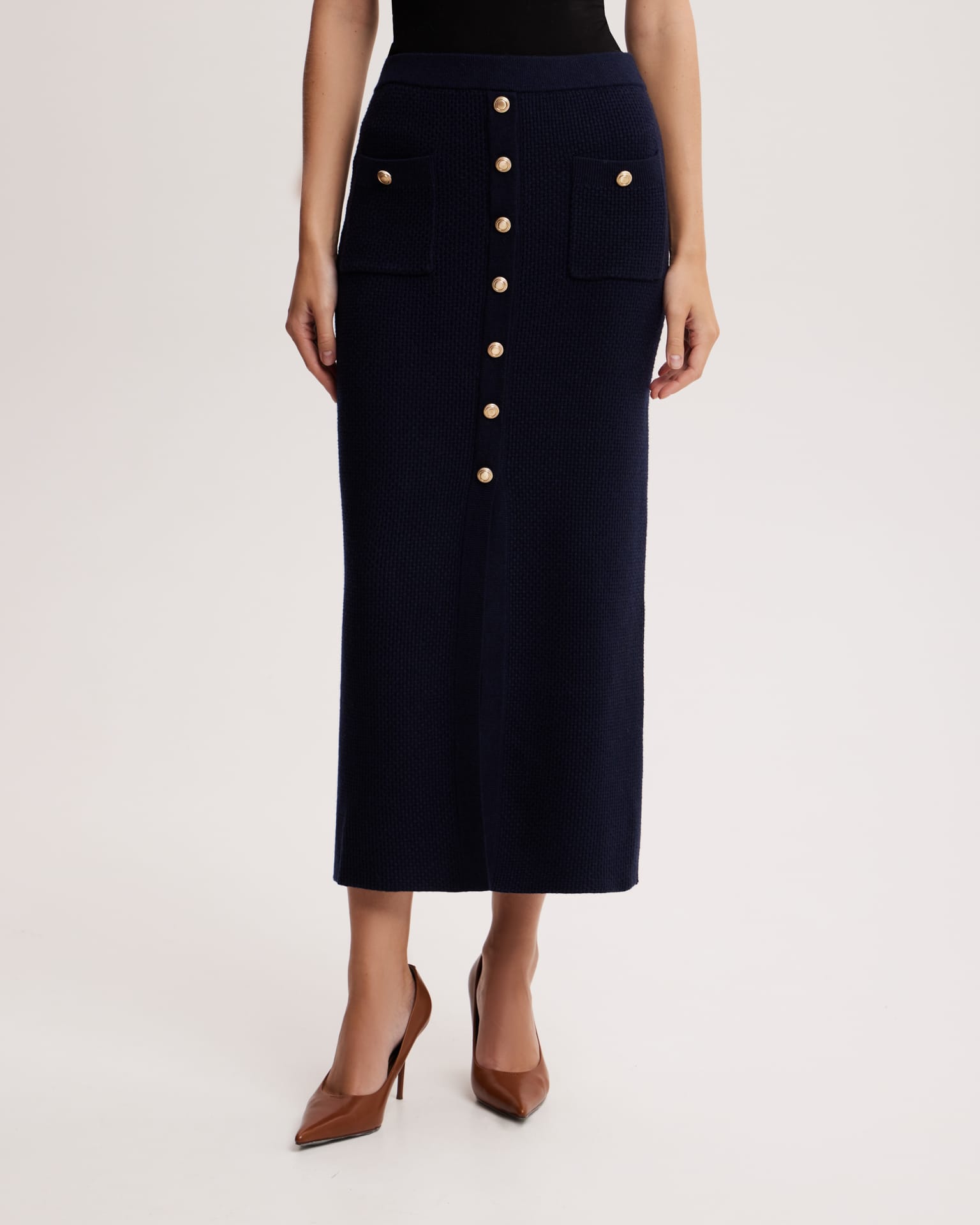 Юбка миди в черничном цвете